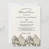 Invitation Cactus d'aquarelle verte moderne (Devant)