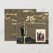 Invitation cactus de country occidental 50e anniversaire de m (Devant / Derrière)