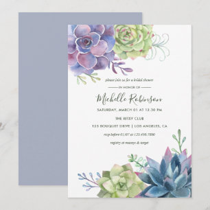 Invitation Cactus de désert aquarelle Succulents Shower de ma