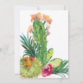 Invitation Cactus de désert fleuri Mariage géométrique (Dos)
