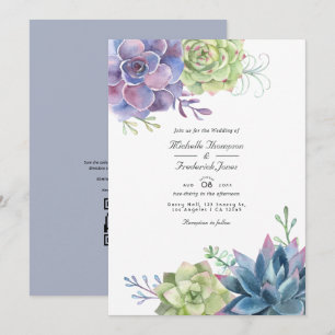 Invitation Cactus de désert Plantes grasses Code QR RSVP Mari