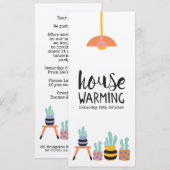 Invitation Cactus de la partie de réchauffement mé (Devant / Derrière)