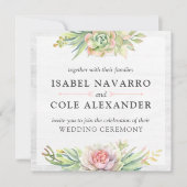 Invitation Cactus de Succulente Aquarelle Rustique Mariage Ca (Devant)