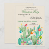 Invitation Cactus de vacances de Noël Sud-Ouest désertique (Devant / Derrière)