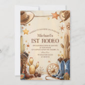 Invitation Cactus Desert 1st Rodeo Party (Devant)
