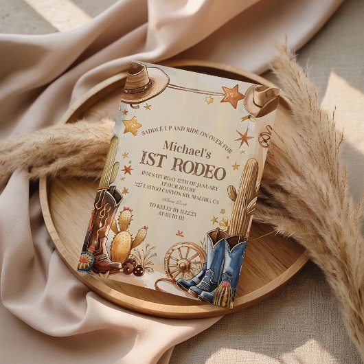 Invitation Cactus Desert 1st Rodeo Party