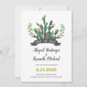 Invitation Cactus Desert Love Save the Date Card (Devant)