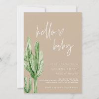 Cactus Désert neutre de genre Bonjour Baby shower 