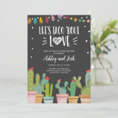 Invitation Cactus d'invitation de douche de couples de fiesta (Debout devant)