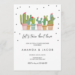 Invitation Cactus d'invitation de douche de couples de fiesta