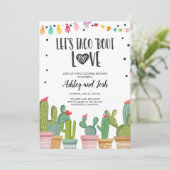 Invitation Cactus d'invitation de douche de couples de fiesta (Debout devant)