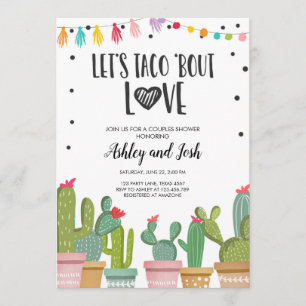 Invitation Cactus d'invitation de douche de couples de fiesta