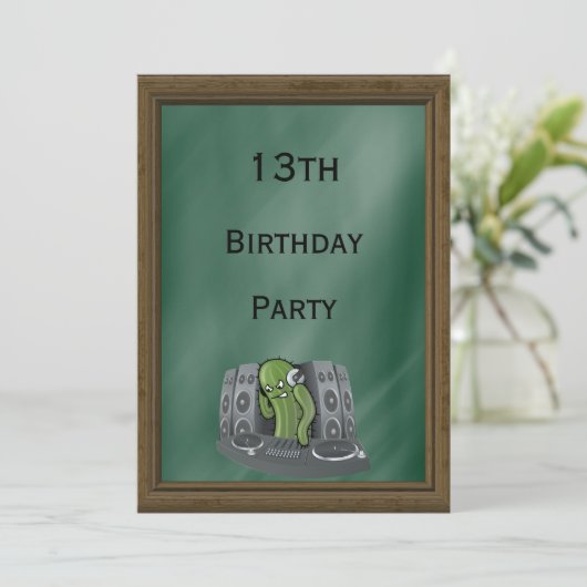 Invitation Cactus DJ 13e anniversaire (Debout devant)