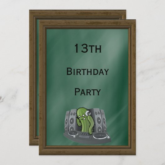 Invitation Cactus DJ 13e anniversaire (Devant / Derrière)