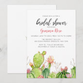 Invitation Cactus, douche nuptiale de fiesta (Devant / Derrière)