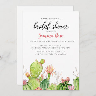 Invitation Cactus, douche nuptiale de fiesta