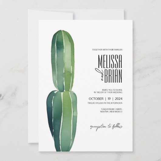 Invitation Cactus Dream ・ Modern Desert Chic ・ Botanical Boho (Devant)