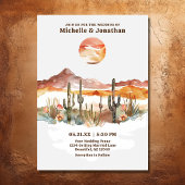 Invitation Cactus du désert Boho de l'Ouest tout en un Mariag