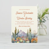 Invitation Cactus du désert de Terracotta moderne (Debout devant)