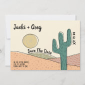 Invitation Cactus Du Désert Du Milieu Du Siècle Sauvez Le Mar (Devant)