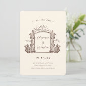 Invitation Cactus du désert Monogramme de l'ouest Enregistrer (Debout devant)