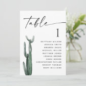 Invitation Cactus du désert | Tableau des sièges Mariages ver (Debout devant)