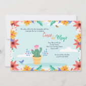 Invitation Cactus en fleurs Cinco de Mayo  (Devant)