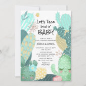 Invitation Cactus 'Faisons un Taco à propos d'un Bébé' Couple (Devant)