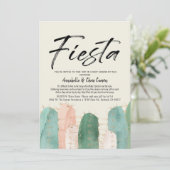 Invitation Cactus Fiesta Baby shower rose par courrier (Debout devant)