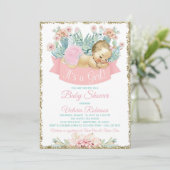 Invitation Cactus Fiesta Blonde Girl Baby shower (Debout devant)