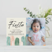 Invitation Cactus Fiesta rose Photo 1er anniversaire Invitati (Debout devant)