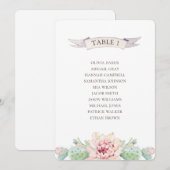 Invitation Cactus fleuri et succulent. Plan de table de maria (Devant / Derrière)