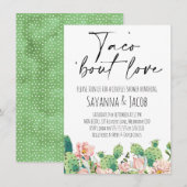 Invitation Cactus Fleurissant Taco 'bout Love Couple Douche (Devant / Derrière)