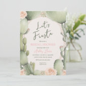 Invitation Cactus Floral Boho Désert Fiesta douche (Debout devant)