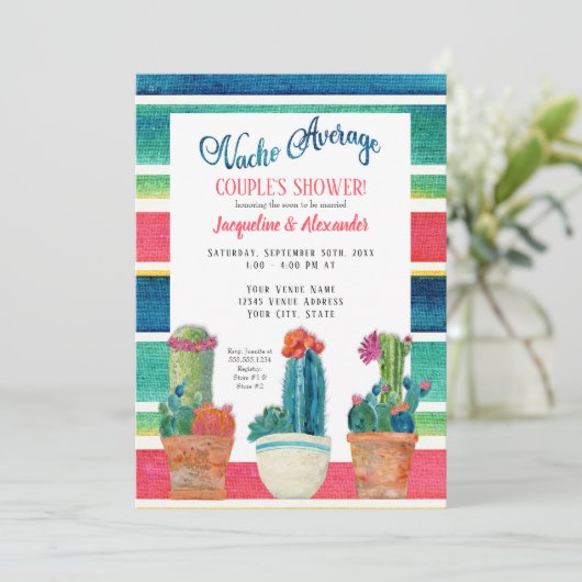 Invitation Cactus floral de désert de douche moyenne de (Debout devant)