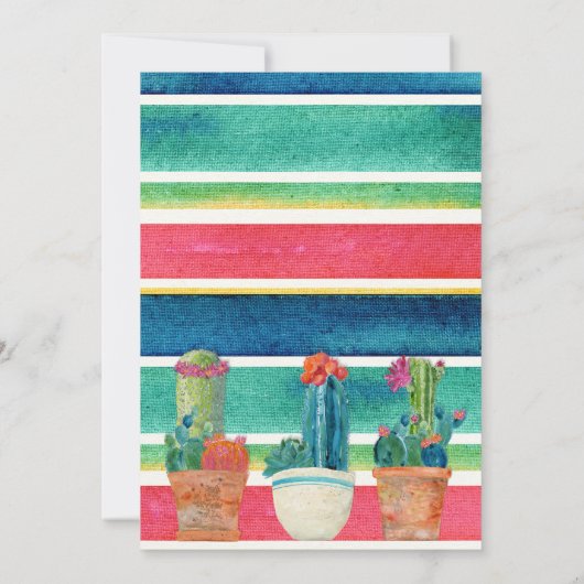 Invitation Cactus floral de désert de douche moyenne de (Dos)