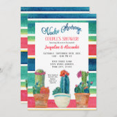 Invitation Cactus floral de désert de douche moyenne de (Devant / Derrière)