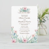 Invitation Cactus floral et succulent. Mariage botanique (Debout devant)