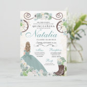 Invitation Cactus Floral Mint Green Western Charra Quinceaner (Debout devant)