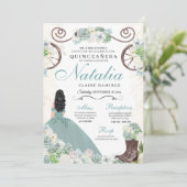 Invitation Cactus Floral Mint Green Western Charra Quinceaner (Debout devant)