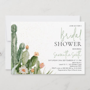 Invitation Cactus Floral Orange Blanc Fête des mariées Succul