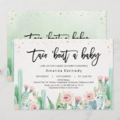 Invitation Cactus Floral Rose Taco Bout Un Baby shower Bébé (Devant / Derrière)