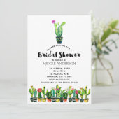 Invitation Cactus Floral Rustique Fête des mariées sud-ouest (Debout devant)