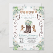 Invitation Cactus Floral Western Cowgirl Boots Quinceanera (Devant)