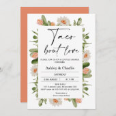 Invitation Cactus Frame Taco à propos d'amour Couples Douche (Devant / Derrière)