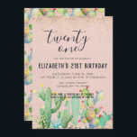 Invitation Cactus Garden Fête à thème 21e anniversaire<br><div class="desc">Cette Cactus Garden Theme 21st Birthday Party est l'incarnation de la fraîcheur, du moderne et du glamour ! Invitation tes amigos à la fête comme s'il n'y avait pas de mañana ! Installez le décor pour vous amuser en montant un bandana coloré qui se mélange sur une table avec des...</div>