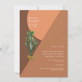 Invitation Cactus géométriques en terre cuite Fête des mariée (Devant)