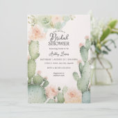 Invitation Cactus Mariage Fleurs Bohèmes Feuillage (Debout devant)