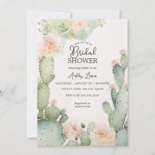 Invitation Cactus Mariage Fleurs Bohèmes Feuillage