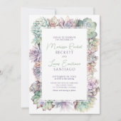 Invitation Cactus Mariage Succulent du désert (Devant)